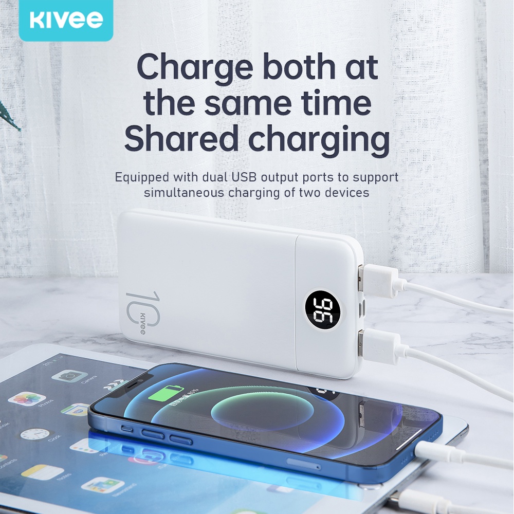 Kivee powerbank 20000mAh original Fast Charging 37W powerbank min iphone  Samsung Oppo10000mAh