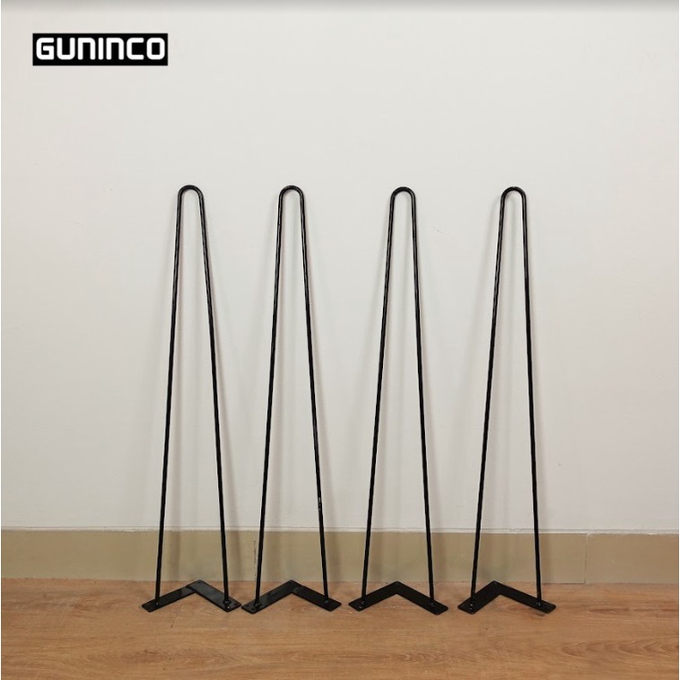 MEJA HAIRPIN 80X40 table meja kantor kayu meja belajar cafe interior 80cm GUNINCO-4PCS HAIRPIN HITAM