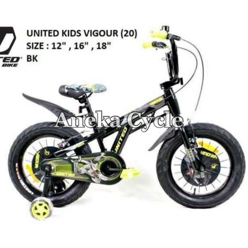 Sepeda Anak Roda Empat Cowok BMX United Vigour Ban Jumbo 16