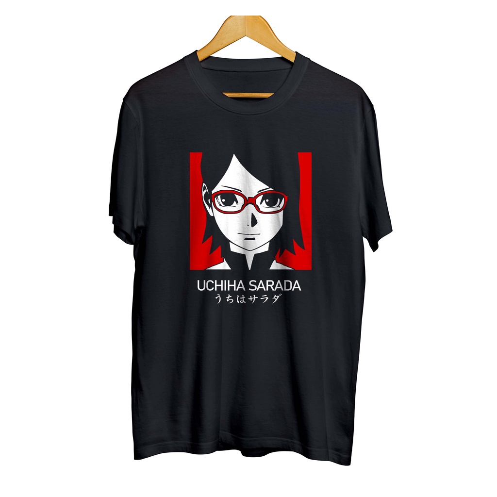 Kaos distro anime UCHIHA SARADA BOX - BORUTO THE NEX GENERATION material cotton combed 30s