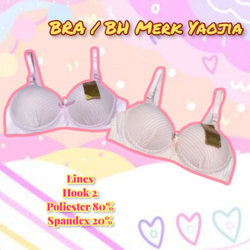 BH / BRA Merk Yaojia Garis garis Tanpa Kawat Kait 2