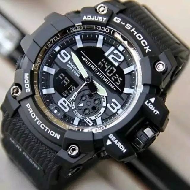 JAM TANGAN PRIA CASIO G-SHOCK DUAL TIME LIST PUTIH FREE BATERAI