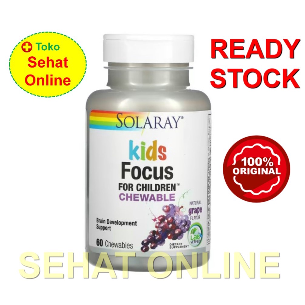 Solaray Kids Focus For Children Chewable Natural Grape 60 Chewable