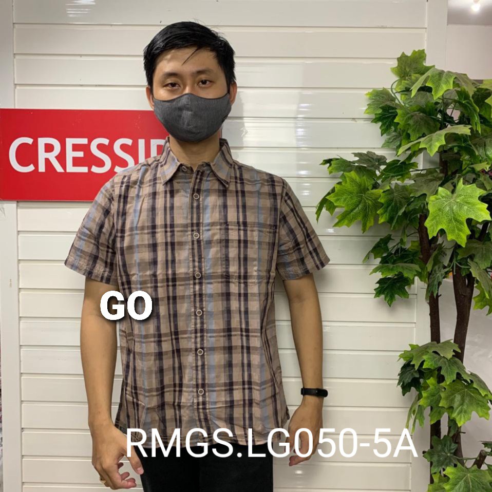 gof CRESSIDA KEMEJA PRIA REGULER Kemeja Casual Kemeja Lengan Pendek