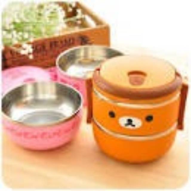 Rantang Stainless 2 Susun karakter Kotak Bekal Makan Kedap