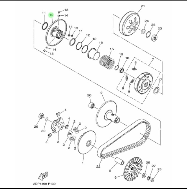 PULLY PULI CEWE NMAX 155 OLD ASLI ORI YAMAHA 2DP E7670 00