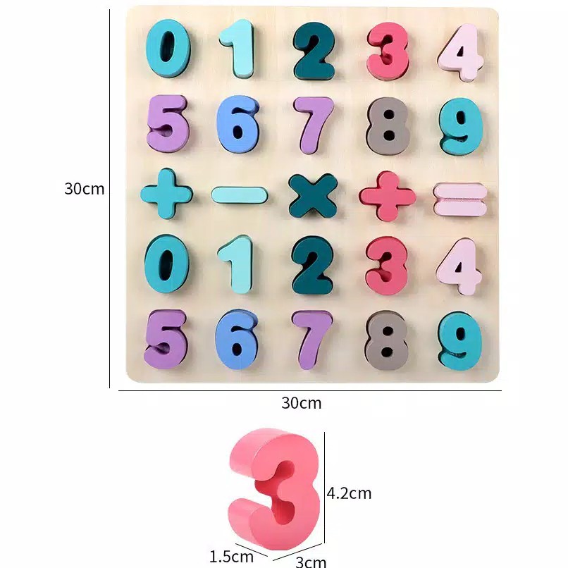 Ohye Chunky Puzzle Pastel Puzzle Alphabet Puzzle Angka Puzzle Alfabet Wooden Puzzle Anak Puzzle Kayu Jigsaw Puzzle 3D Mainan Edukasi Anak