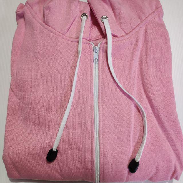 JAKET POLOS ROYAL HOODIE ZIPPER SIZE M-XXL FOTO KE 1 (PRIA & WANITA)-BABY PINK