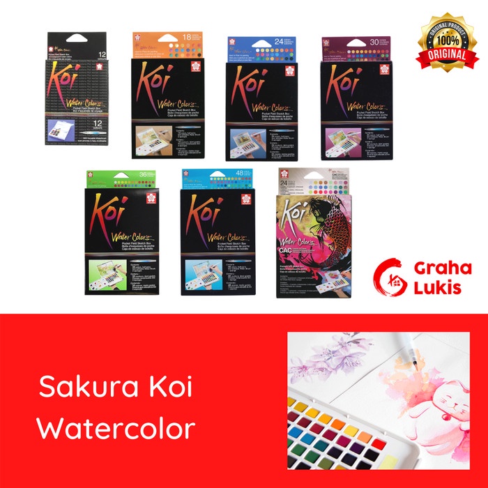 

air-cat- sakura koi watercolor pocket - set 24 -cat-air.