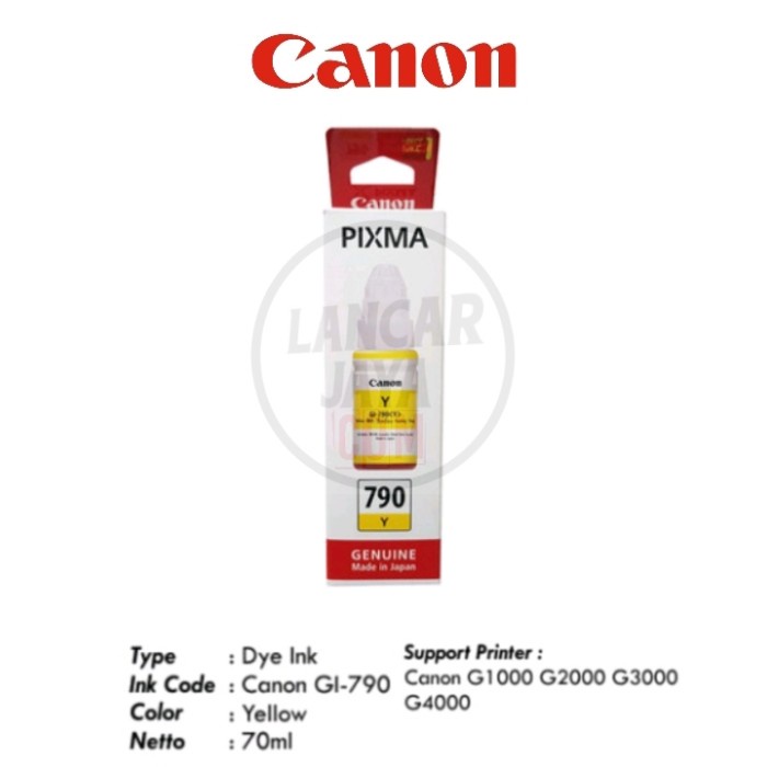 

Jualan Tinta Canon Ink Bottle Gi-790 Yellow Original Terlaris