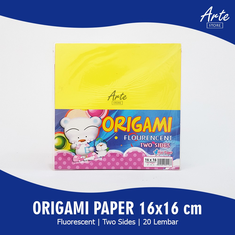 Kertas Lipat - Origami Paper 2 Sisi Sama Warna 16x16 cm