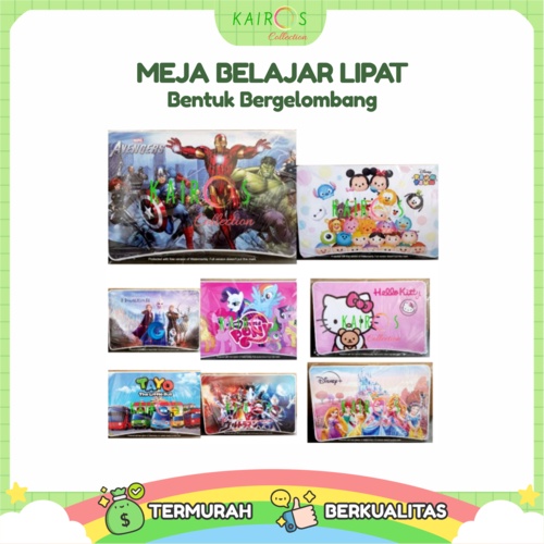 Meja Belajar Anak Lipat Karakter Kartun Multifungsi Portable