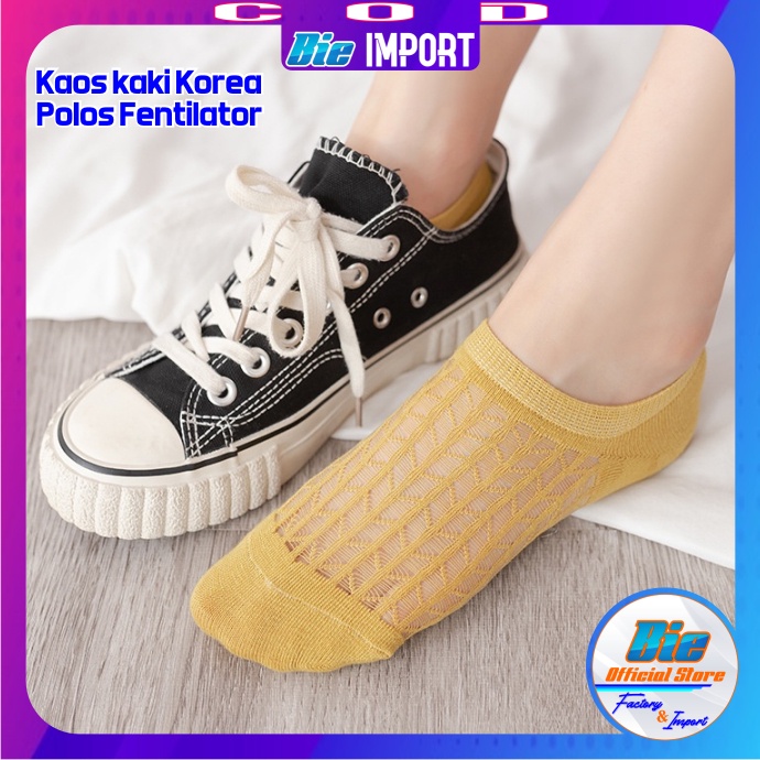 Kaos Kaki Korea Wanita Polos Fentilator Impor Best Seller