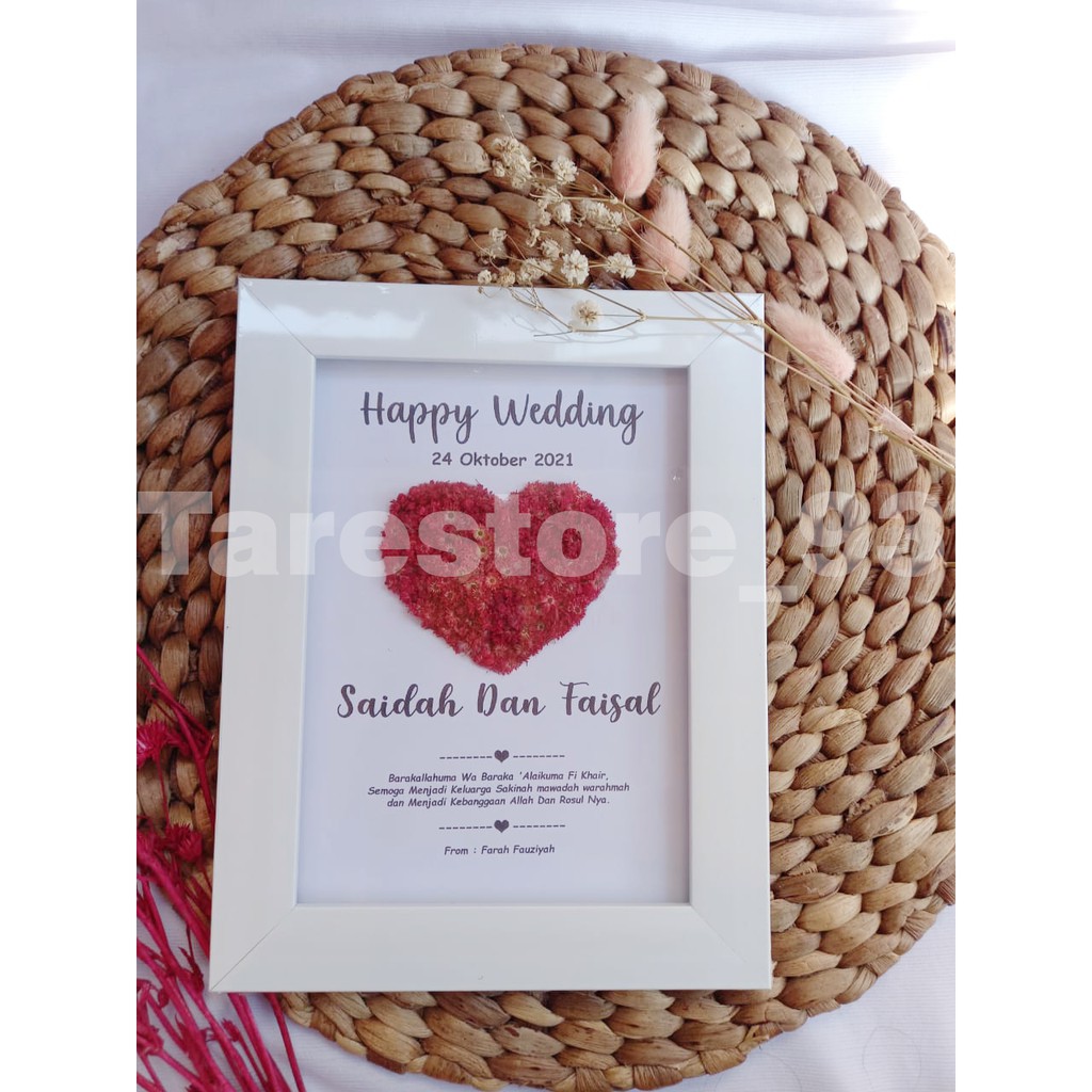 Kado  Hadiah Ulang Tahun PIGURA 5R (18x13) unik tanpa foto  Anniversary Wedding Graduation (FLOWER I