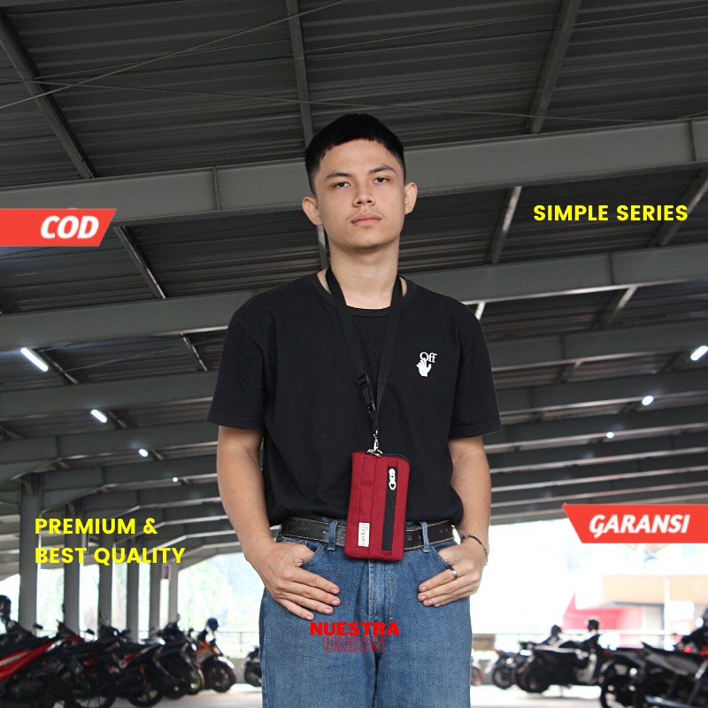 TAS DOMPET GANTUNG LEHER SELEMPANG SLEMPANG SAKO HANGING WALLET HP POLOS COWO COWOK PRIA TRANSPARAN