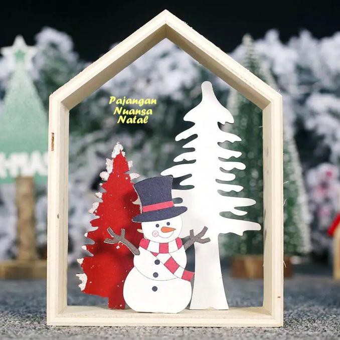 Jual Natal Pajangan Natal Unik Nuansa Natal / Dekorasi Natal Wooden Xmas Plikomonstera | Shopee Indonesia