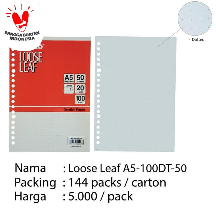 

Langsung Order Isi Binder Loose Leaf A5 Dotted / Polkadot Berkualitas