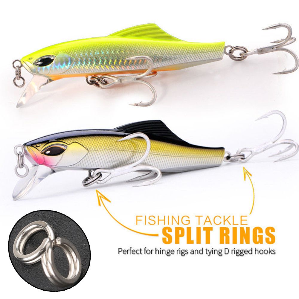 TOP 100PCS Lot Fish Connector Hot Stainless Steel Fishing Split Rings Portable Durable Line Tackle High Quality Swivel Snap