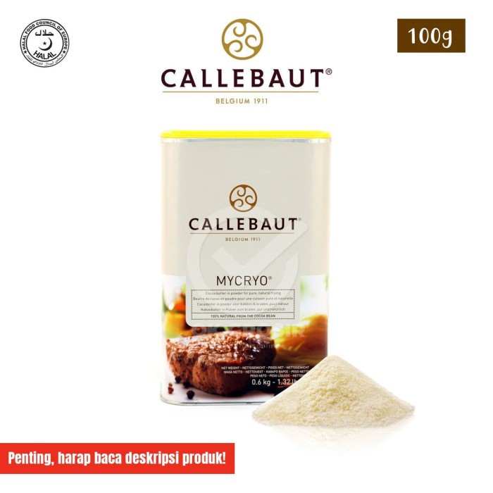 Callebaut Mycryo Cocoa Butter Powder/100% Lemak Kakao Bubuk (100 gr)