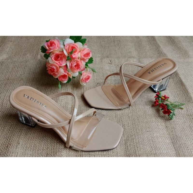 Sandal wanita hak kaca 5 cm