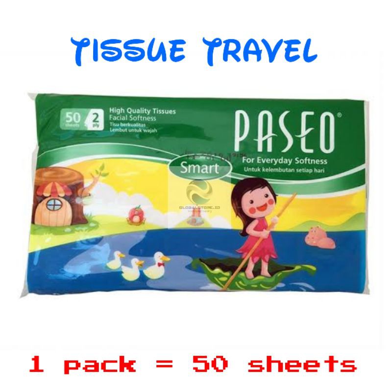 Tissue Paseo smart travel 50 sheets 2 ply