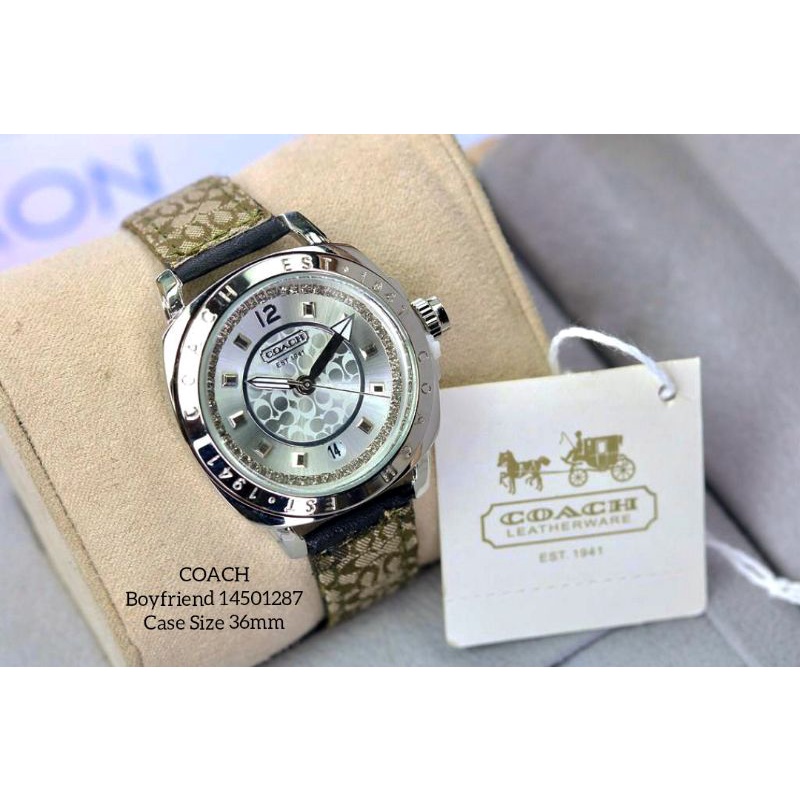 Jam Tangan Wanita COACH Classic Boyfriend 14501287 Tali Kulit Semi Super