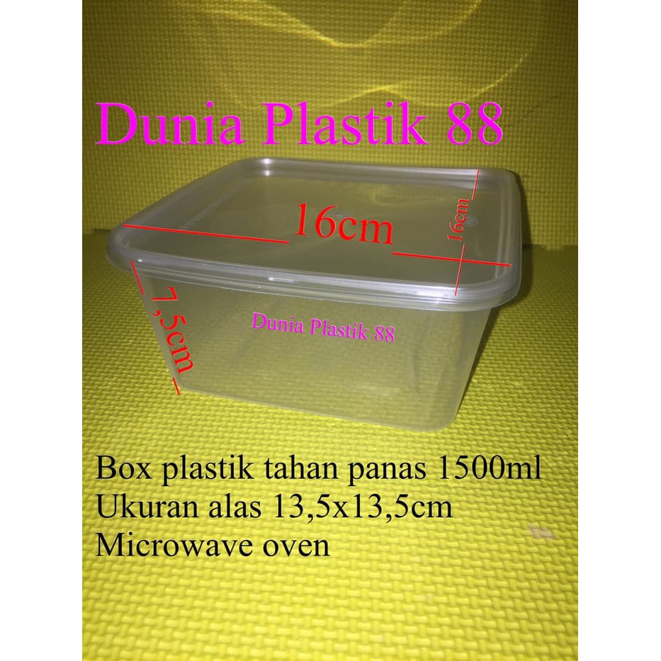 Isi 50PC 1500ML kotak tempat box wadah plastik makan nasi food packing