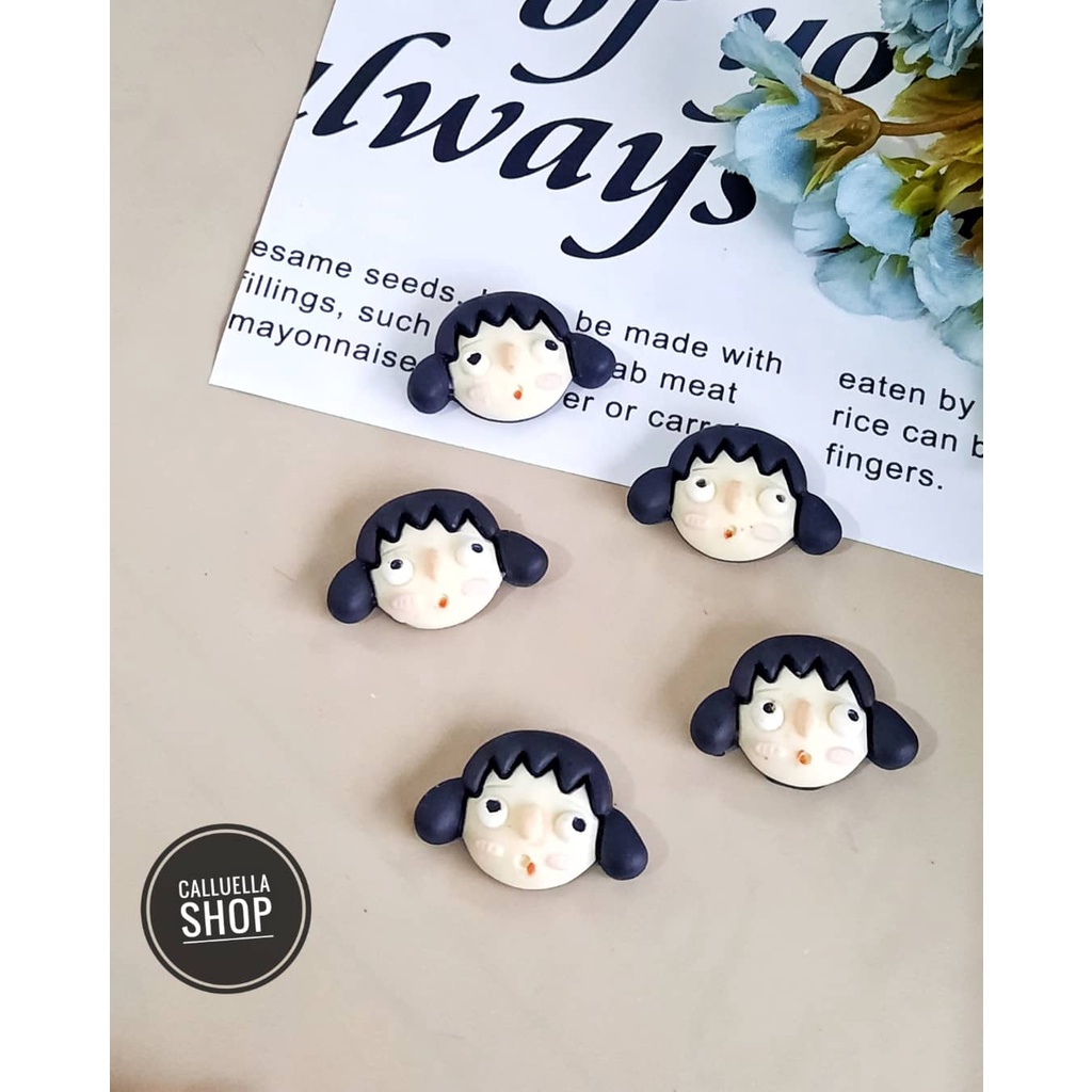 RESIN CLAY TEMPEL MIX MOTIF DAN WARNA MANIK PAREL CINCIN | BAHAN CRAFT CLAY GELANG BROS KALUNG STRAP MASK MASKER PAREL MANIK CRAFT KERAJINAN LUMAJANG FASHION-Cartoon girl E 1bj
