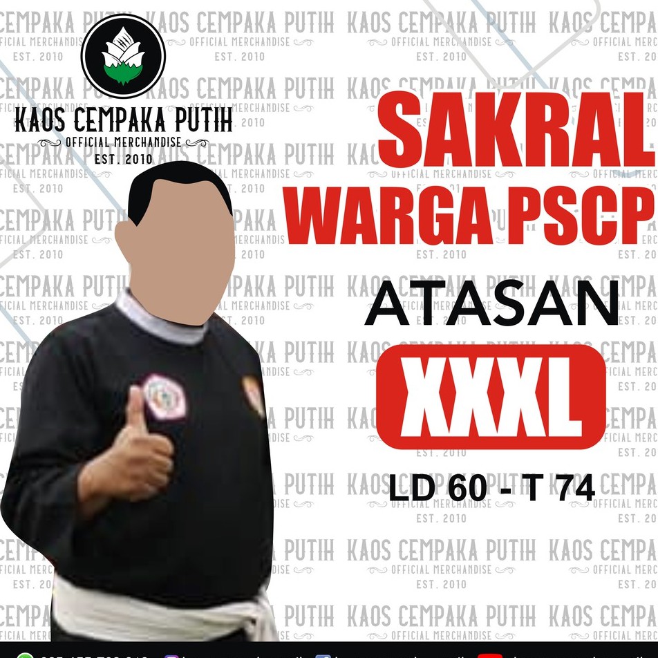 SAKRAL WARGA PSCP ATASAN - XXXL - SAKRAL CEMPAKA PUTIH