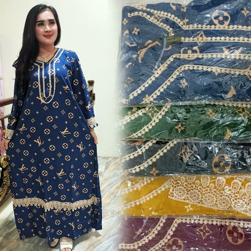Gamis Daster Panjang Renda Arab LV Rayon Ori Busui