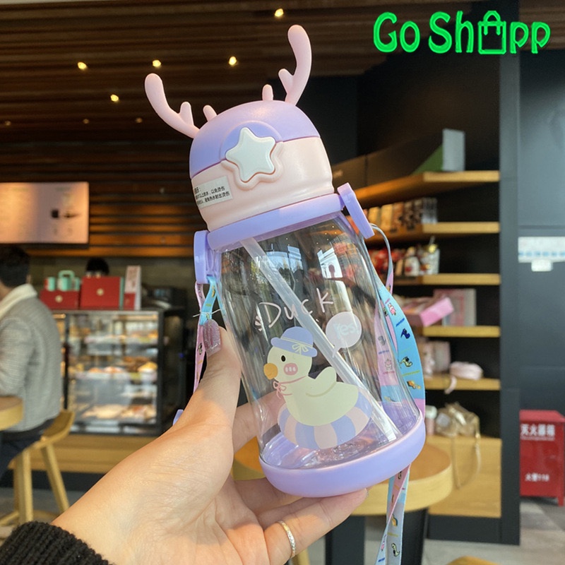 Botol Minum Anak Sedotan 600 ML Import - Botol Minum Sekolah Motif Karakter Lucu Viral Import Terbaru Kekinian - BT04