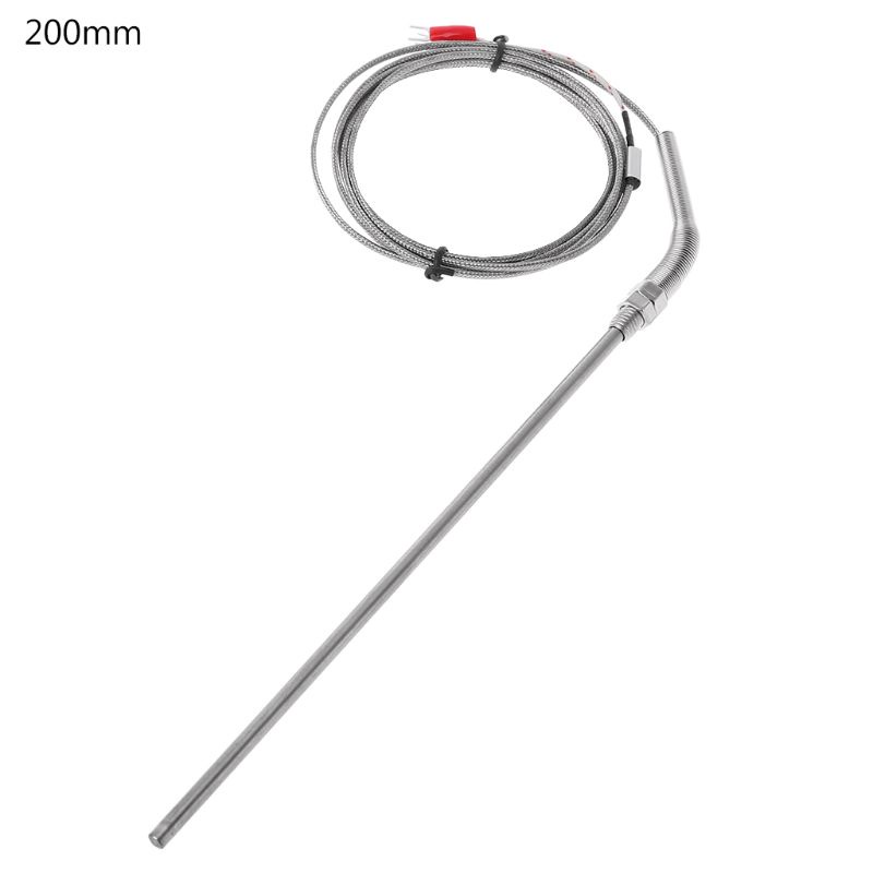 Sensor Suhu Thermocouple Tipe K Bahan Stainless Steel Ukuran 2m 50mm / 100mm / 150mm / 200mm 0-400 ° C