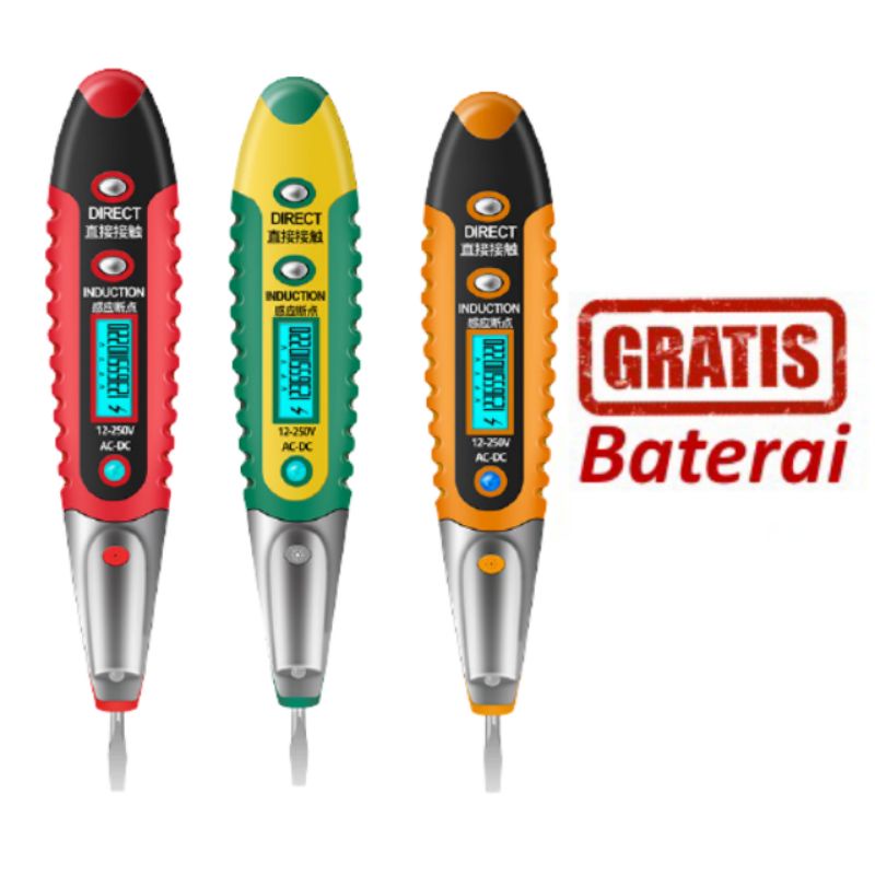 Tespen Alat Cek Kabel Putus Digital Pencil Tester Voltage Detector AC DC 12-250V