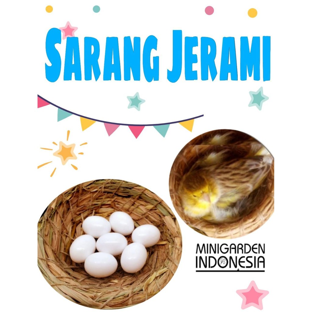 TARANGAN SARANG SUSUH SERAT JERAMI KECIL 10 CM tempat bertelur kenari finch rumah anak burung