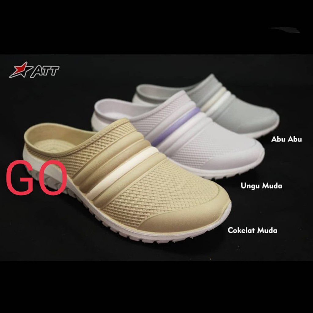 gof ATT NSWL Sepatu Sandal Karet Slip On Sepatu Cewek Anti Air Empuk Tidak Lecet Ringan