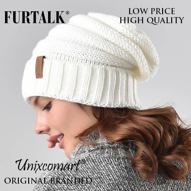 Kupluk FURTALK BEANIE Knitted Hat Topi Dewasa Bahan Rajut Tebal