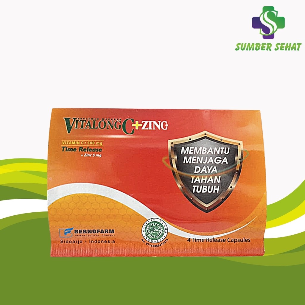 VITALONG C + ZINC 500 MG STRIP 4 KAPSUL