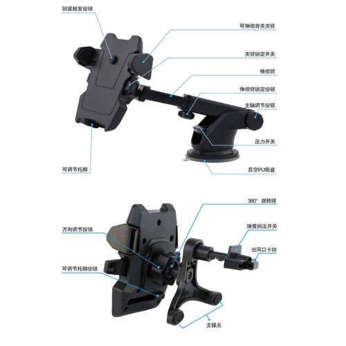 Universal GPS 360°Car Auto Holder Windshield Mount Bracket Holder for Mobile Cell Phone