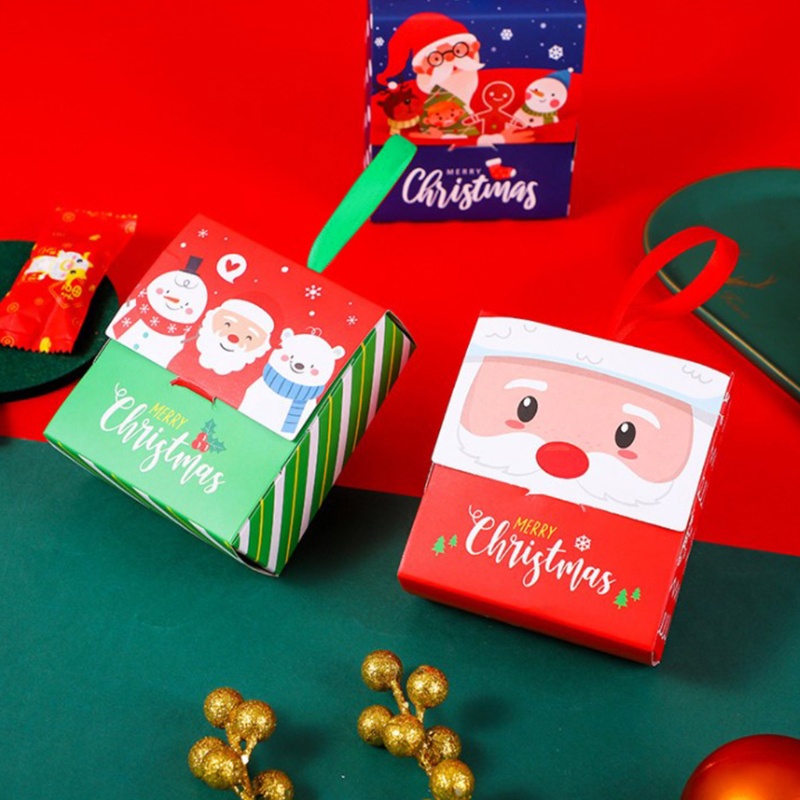 30 Pcs Kotak Permen Motif Kartun Santa Claus Dengan Pegangan Untuk Hadiah Natal