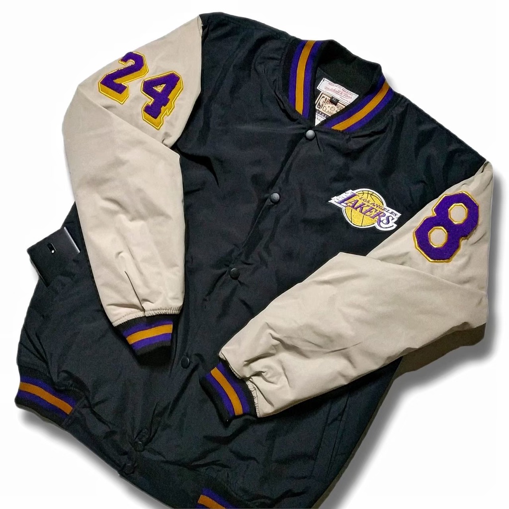 JAKET BOMBER VARSITY LAKERS HIGH QUALITY CASUAL HYPE FASHION PRIA