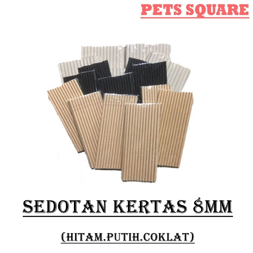 Sedotan Kertas / PAPER STRAW 8mm x 196mm isi 25pcs