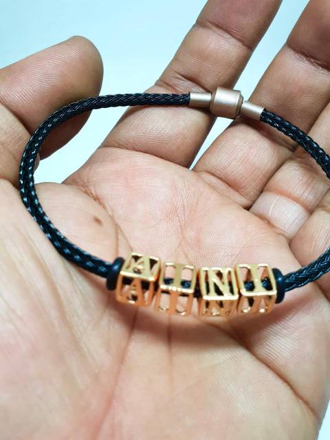 Gelang inisial gelang huruf gelang alphabet gelang abjad gelang Kawat water proof gelang wanita