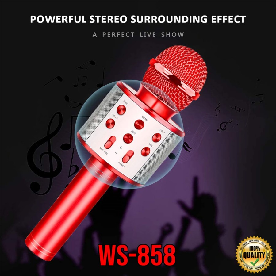 new mic karaoke mikrofon wster bluetooth wireless ws858 ws-858 mic smule