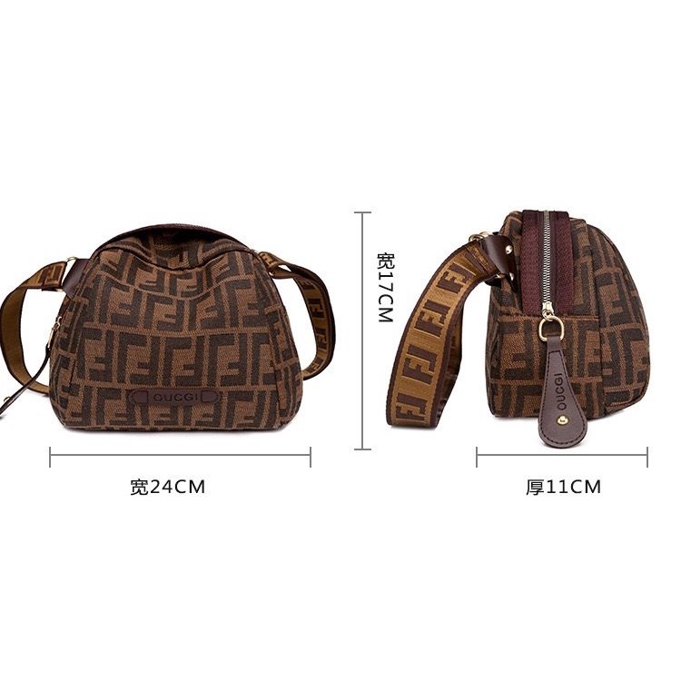 GI 28731 LT 2103 RISCE TAS SELEMPANG IMPORT WANITA CEWEK PEREMPUAN JAKARTA BATAM F BROWN EL 6115 JTF