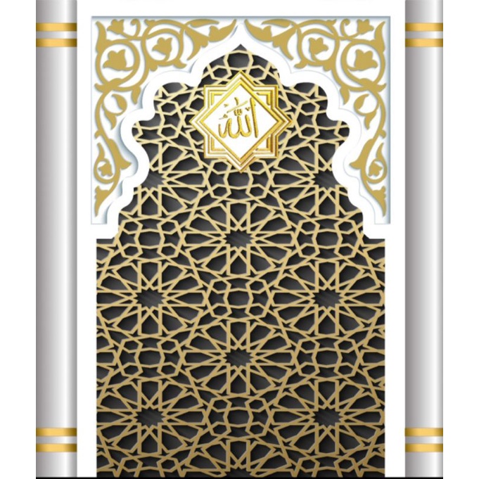 Wallpaper 3D Custom / Photowall Mural Mihrab Islami Moulding Kabah