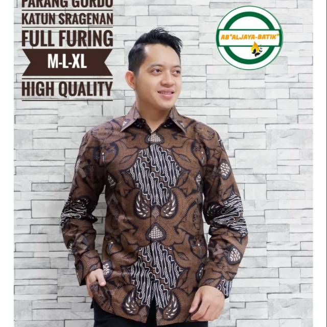 Kemeja Batik Eksklusif Parang Gurdo Bahan Batik Katun Sragenan Lapis Furing Kualitas Premium