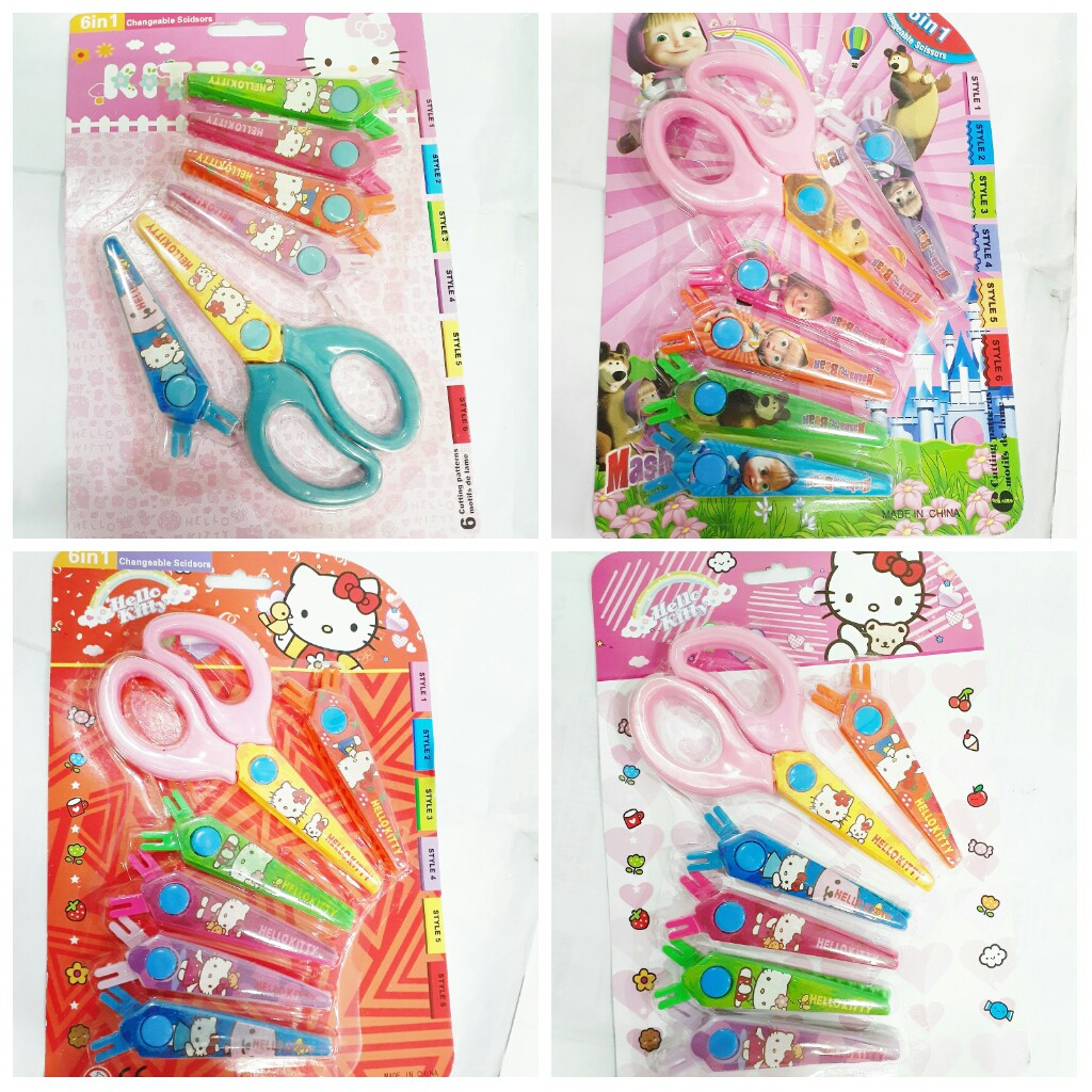 

Enam model zig zag Gunting kertas anak laki perempuan zigzag prakarya DIY kerajinan tangan craft gelombang murah