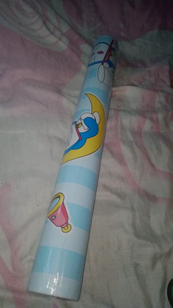 Gh102 Wallpaper Dinding Doraemon | Wall Sticker Karakter Doraemon Garis Salur Biru