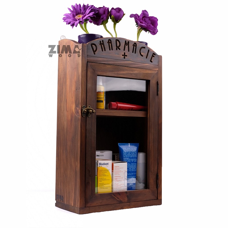 Kotak/Box/Tempat obat P3K kayu solid minimalis vintage