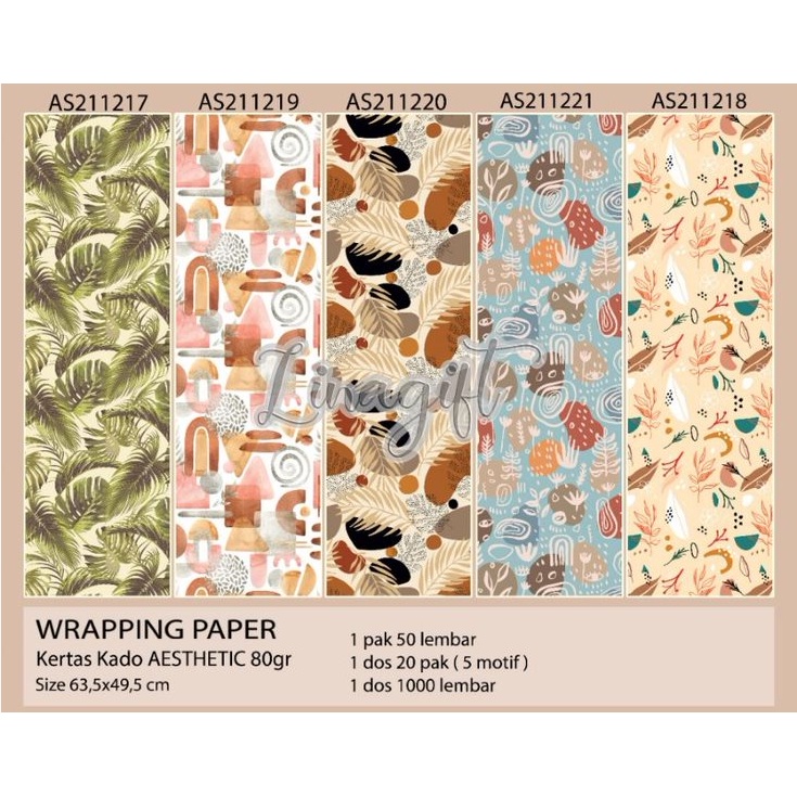 ( 5 Lembar ) KERTAS KADO VL VINTAGE - GIFT WRAP PAPER STYLE BROWN CLASSIC ELEGANT FANCY BACKGROUND PHOTOGRAPHY